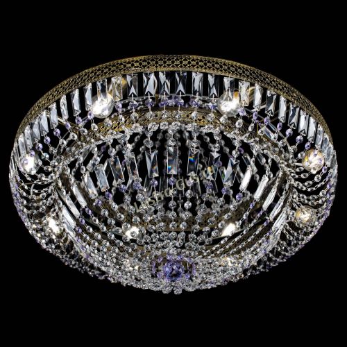 Люстра Венеция Купол пластинка под бронзу Фиолетовая в Подольске Гусь Хрустальный