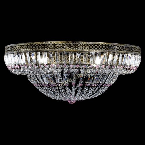 Люстра Венеция Купол пластинка под бронзу Розовая в Подольске Гусь Хрустальный