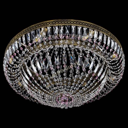 Люстра Венеция Купол пластинка под бронзу Розовая в Подольске Гусь Хрустальный