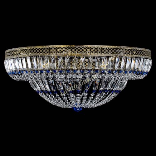 Люстра Венеция Купол пластинка под бронзу Синяя в Подольске Гусь Хрустальный