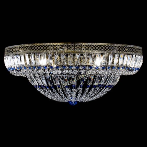 Люстра Венеция Купол пластинка под бронзу Синяя в Подольске Гусь Хрустальный