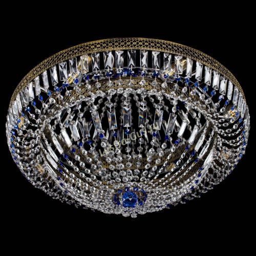 Люстра Венеция Купол пластинка под бронзу Синяя в Подольске Гусь Хрустальный