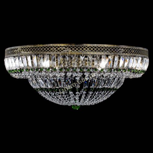 Люстра Венеция Купол пластинка под бронзу Зеленая в Подольске Гусь Хрустальный