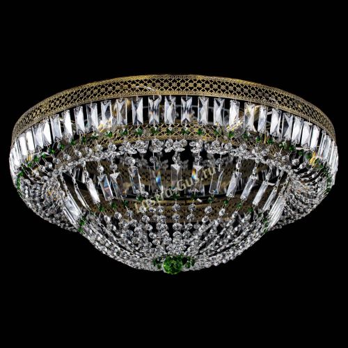 Люстра Венеция Купол пластинка под бронзу Зеленая в Подольске Гусь Хрустальный