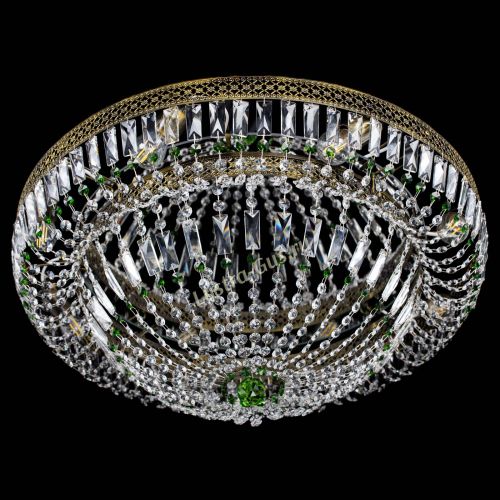 Люстра Венеция Купол пластинка под бронзу Зеленая в Подольске Гусь Хрустальный
