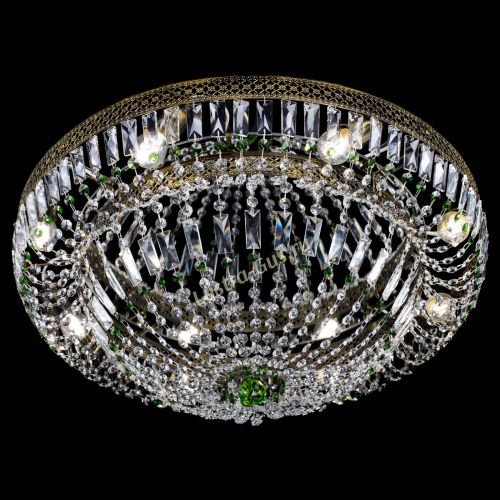 Люстра Венеция Купол пластинка под бронзу Зеленая в Подольске Гусь Хрустальный