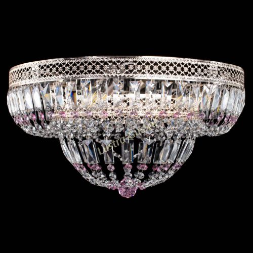 Люстра Венеция Купол пластинка Розовая в Подольске Гусь Хрустальный