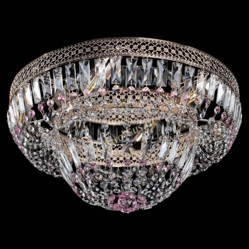 Люстра Венеция Купол пластинка Розовая в Подольске Гусь Хрустальный