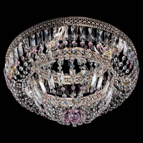 Люстра Венеция Купол пластинка Розовая в Подольске Гусь Хрустальный