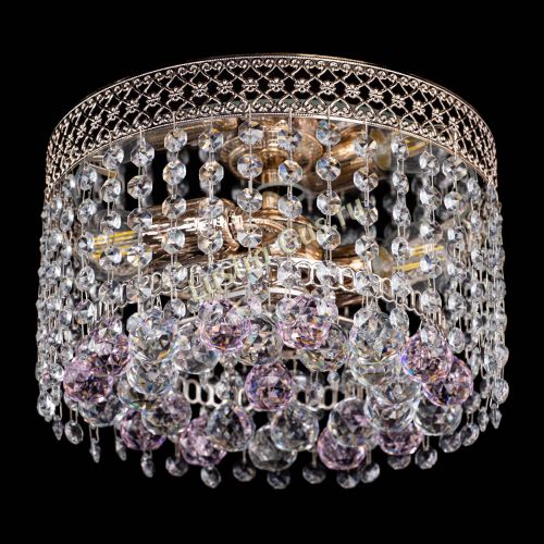 Люстра Венеция шар №2 розовая в Подольске Гусь Хрустальный