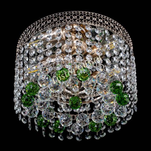 Люстра Венеция шар №2 зеленая в Подольске Гусь Хрустальный