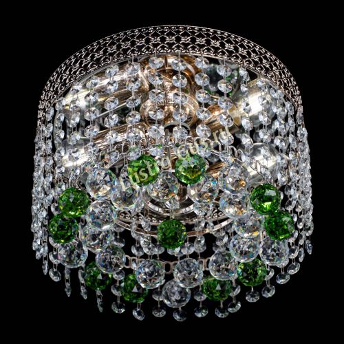 Люстра Венеция шар №2 зеленая в Подольске Гусь Хрустальный