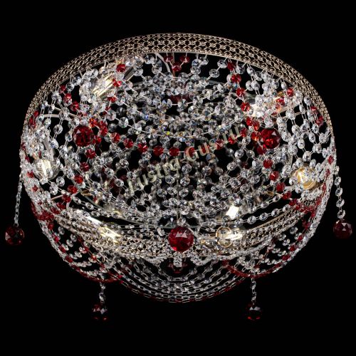 Люстра Венеция Жасмин красная в Подольске Гусь Хрустальный