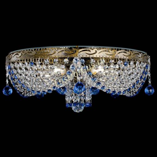 Люстра Виктория Синяя под бронзу в Подольске Гусь Хрустальный