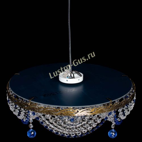 Люстра Виктория Синяя под бронзу в Подольске Гусь Хрустальный