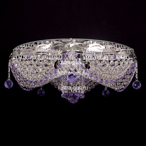 Люстра Виктория сиреневая в Подольске Гусь Хрустальный