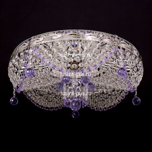Люстра Виктория сиреневая в Подольске Гусь Хрустальный