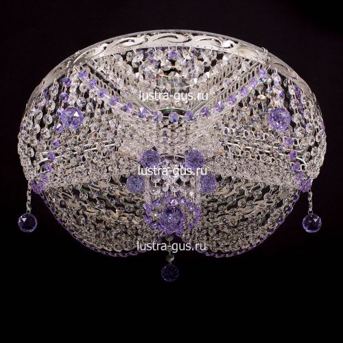 Люстра Виктория сиреневая в Подольске Гусь Хрустальный