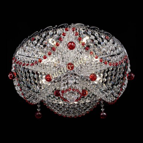 Люстра Виктория красная в Подольске Гусь Хрустальный