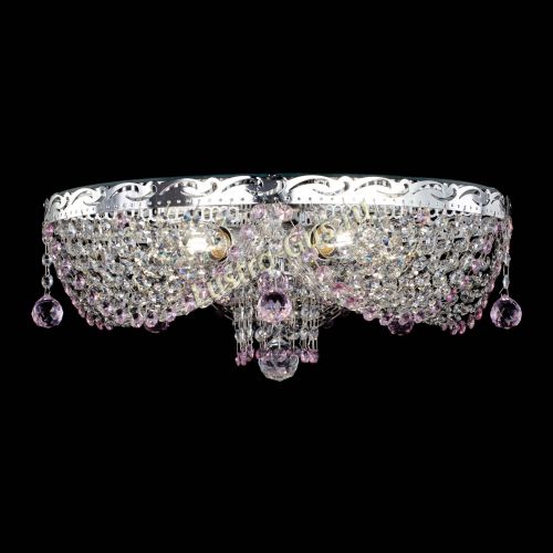 Люстра Виктория розовая в Подольске Гусь Хрустальный