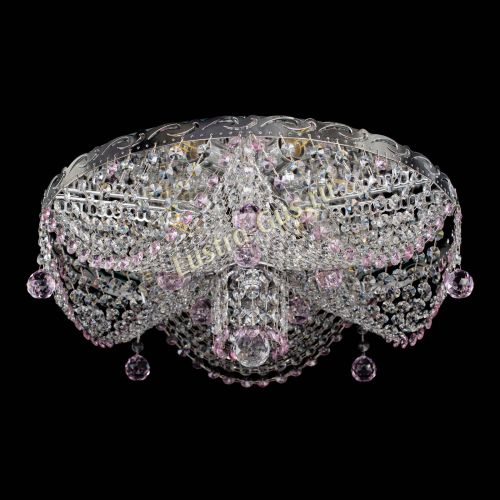 Люстра Виктория розовая в Подольске Гусь Хрустальный