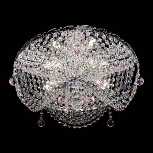 Люстра Виктория розовая в Подольске Гусь Хрустальный