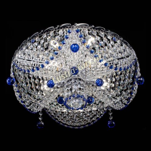 Люстра Виктория Синяя в Подольске Гусь Хрустальный