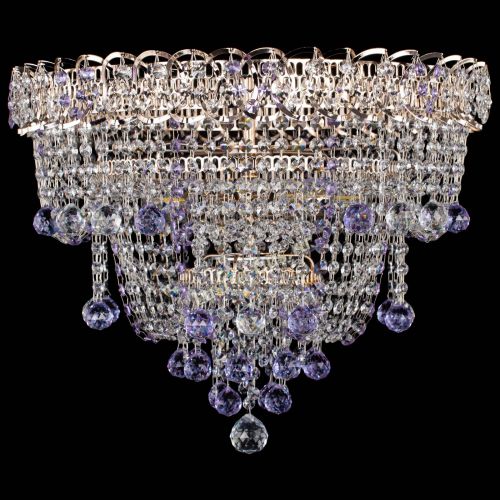 Люстра Водопад Софья фиолетовая в Подольске Гусь Хрустальный
