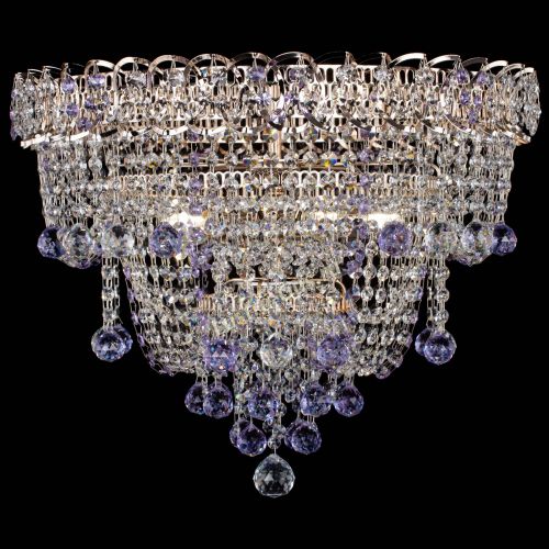 Люстра Водопад Софья фиолетовая в Подольске Гусь Хрустальный