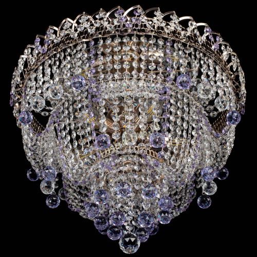 Люстра Водопад Софья фиолетовая в Подольске Гусь Хрустальный