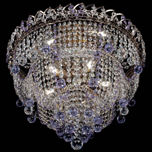 Люстра Водопад Софья фиолетовая в Подольске Гусь Хрустальный