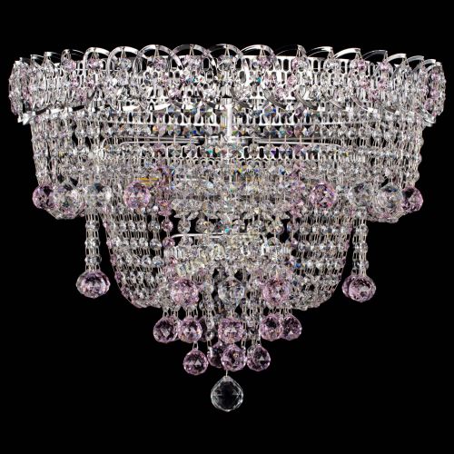 Люстра Водопад Софья розовая в Подольске Гусь Хрустальный