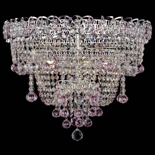 Люстра Водопад Софья розовая в Подольске Гусь Хрустальный
