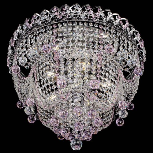 Люстра Водопад Софья розовая в Подольске Гусь Хрустальный