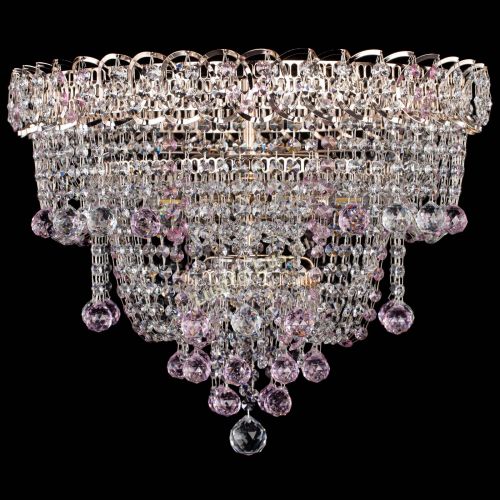 Люстра Водопад Софья розовая в Подольске Гусь Хрустальный