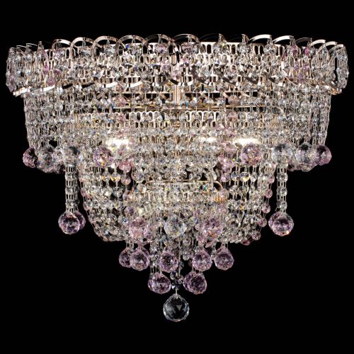 Люстра Водопад Софья розовая в Подольске Гусь Хрустальный