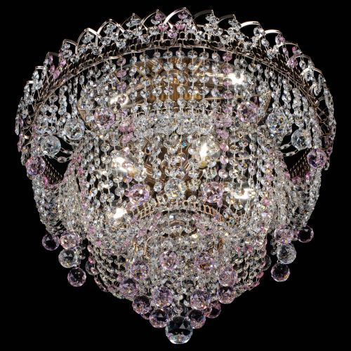 Люстра Водопад Софья розовая в Подольске Гусь Хрустальный