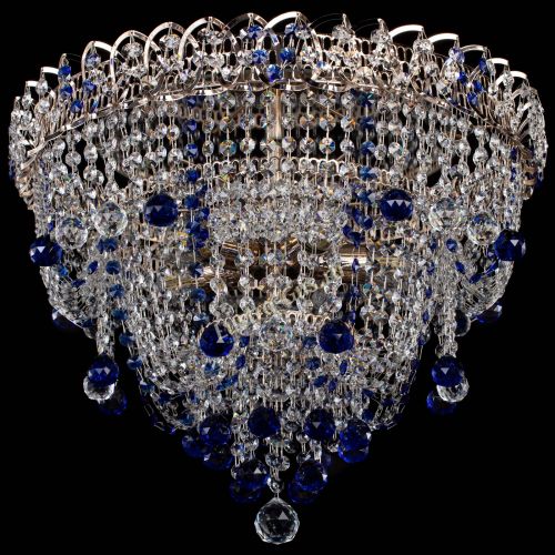 Люстра Водопад Софья синяя в Подольске Гусь Хрустальный