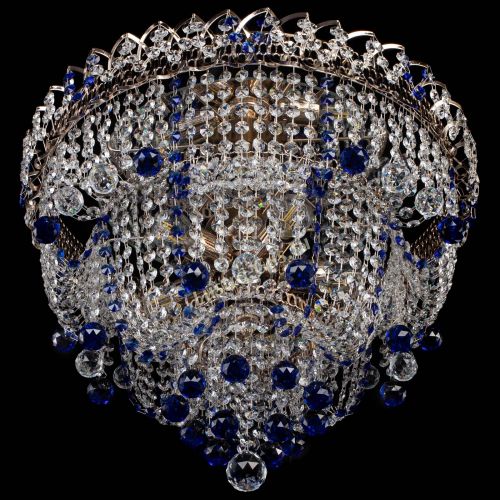 Люстра Водопад Софья синяя в Подольске Гусь Хрустальный