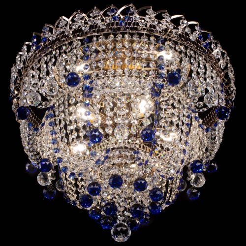 Люстра Водопад Софья синяя в Подольске Гусь Хрустальный