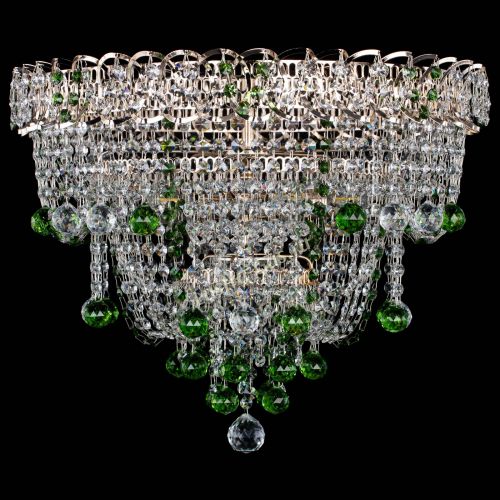 Люстра Водопад Софья зеленая в Подольске Гусь Хрустальный