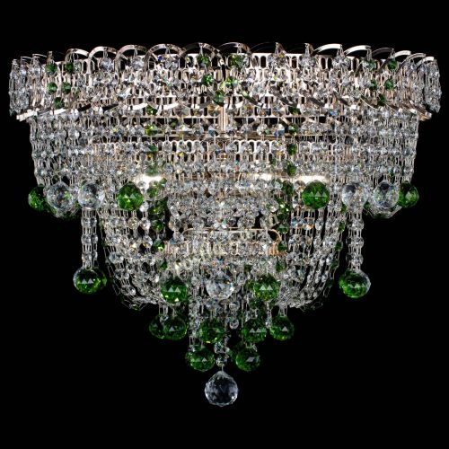 Люстра Водопад Софья зеленая в Подольске Гусь Хрустальный