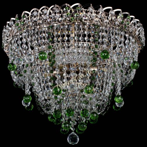 Люстра Водопад Софья зеленая в Подольске Гусь Хрустальный