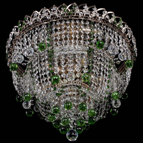 Люстра Водопад Софья зеленая в Подольске Гусь Хрустальный
