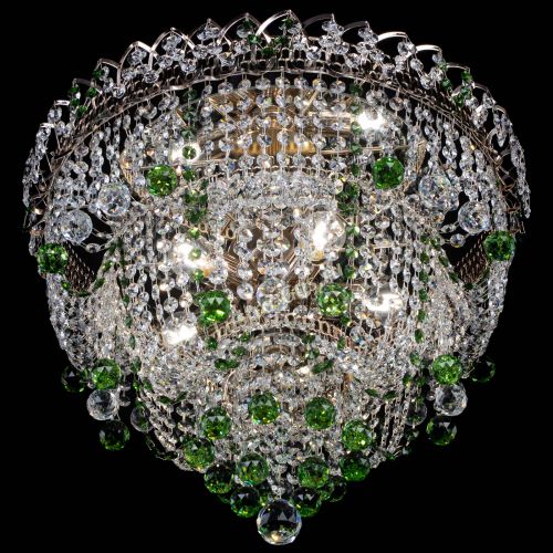 Люстра Водопад Софья зеленая в Подольске Гусь Хрустальный