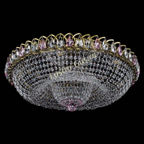 Люстра Водоворот Купол под бронзу Розовый в Подольске Гусь Хрустальный