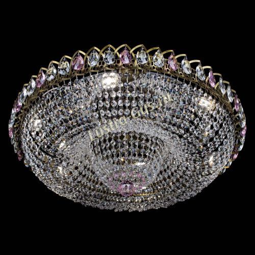 Люстра Водоворот Купол под бронзу Розовый в Подольске Гусь Хрустальный