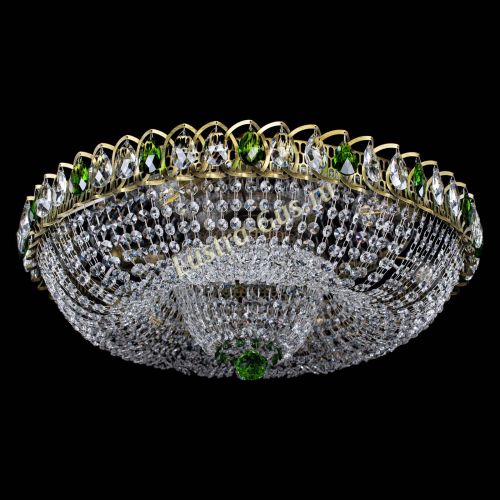 Люстра Водоворот Купол под бронзу Зеленый в Подольске Гусь Хрустальный