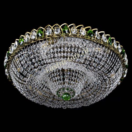 Люстра Водоворот Купол под бронзу Зеленый в Подольске Гусь Хрустальный