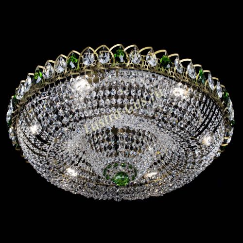 Люстра Водоворот Купол под бронзу Зеленый в Подольске Гусь Хрустальный